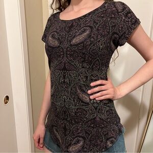 Lucky Brand Fitted Short-Sleeve Top